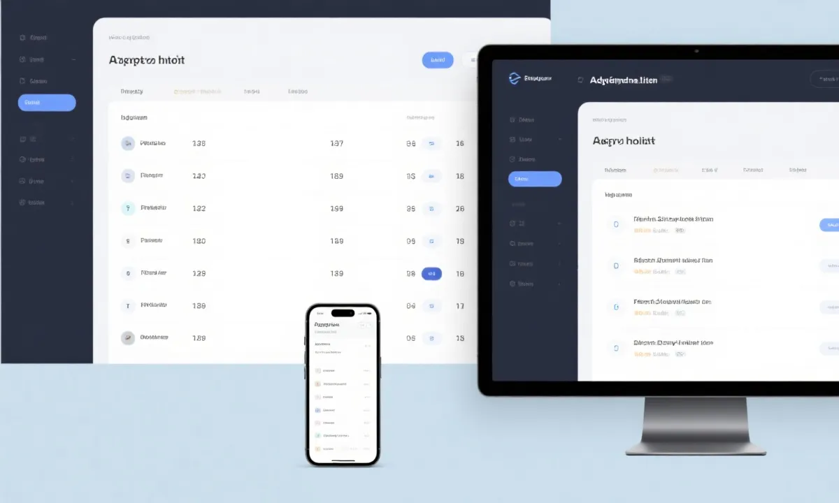 移动端与桌面端自适应列表,清晰号码组与标签,极简风界面